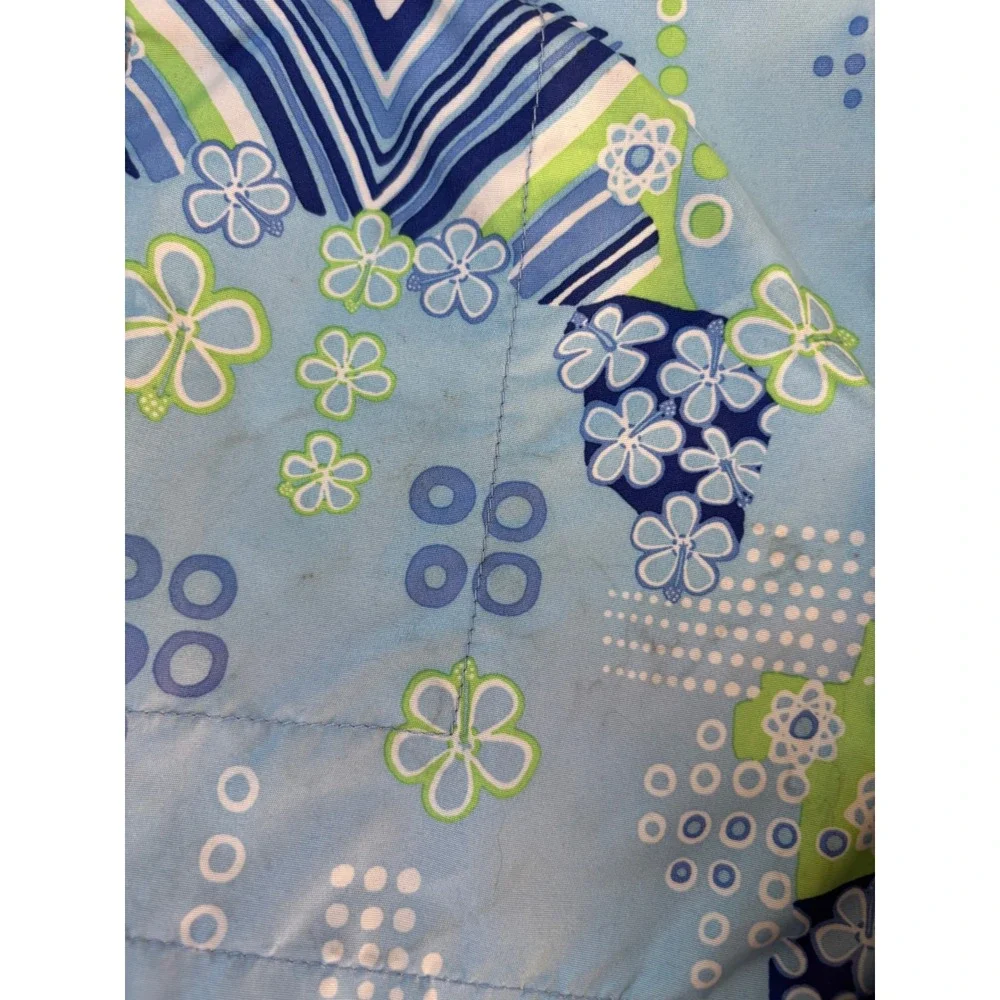Y2K Energy Zone Girls Blue Floral Geometric‎ Board Shorts Swim Trunks Size 8